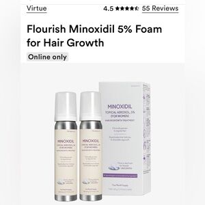Virtue Flourish Minoxidil Topical Aerosol 5% Four Month Supply EXP: 10/26